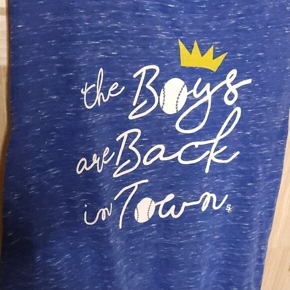 Kansas City Royals Blue Womens Boys Are Back In Town Muscle Tank Top XL - Picture 3 of 6